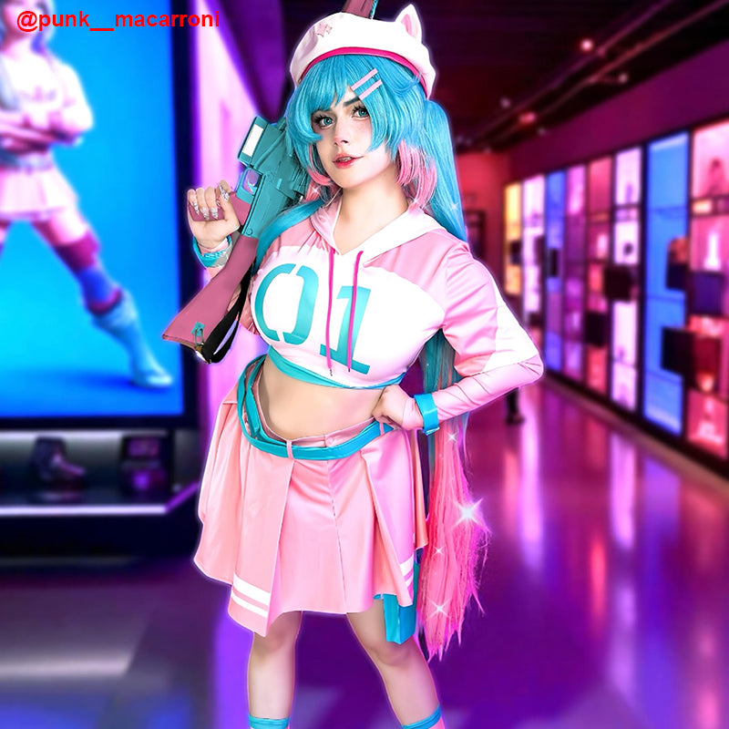 Rolecosplay Fortnite Neko Singer Pink Skirt Cosplay Costume