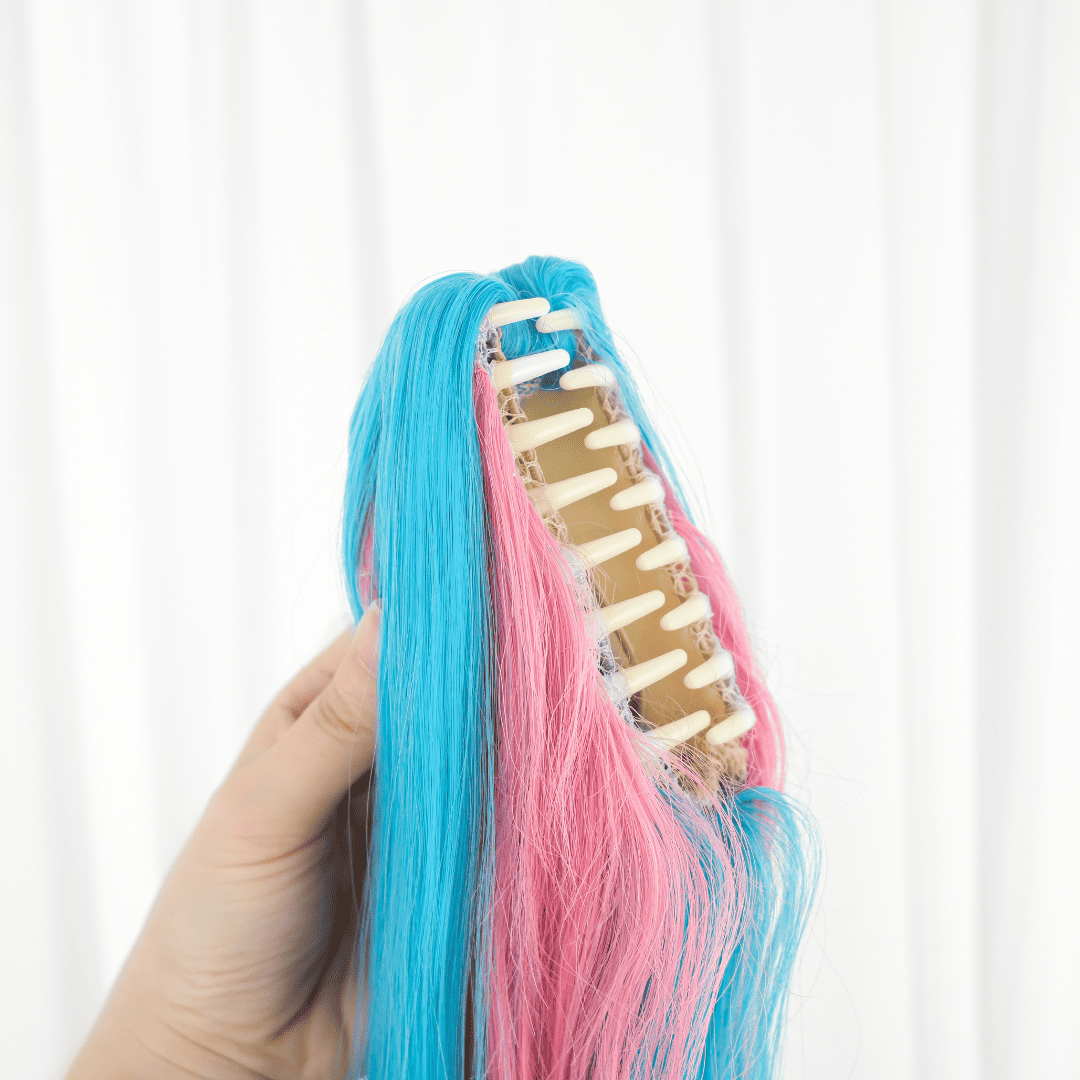 Rolecosplay Fortnite Singer Pink Mix Blue Cosplay Wig