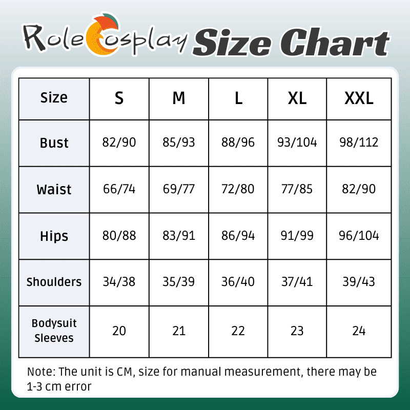 Rolecosplay Genshin Impact Racing Venti Fanart Cosplay Costume size chart