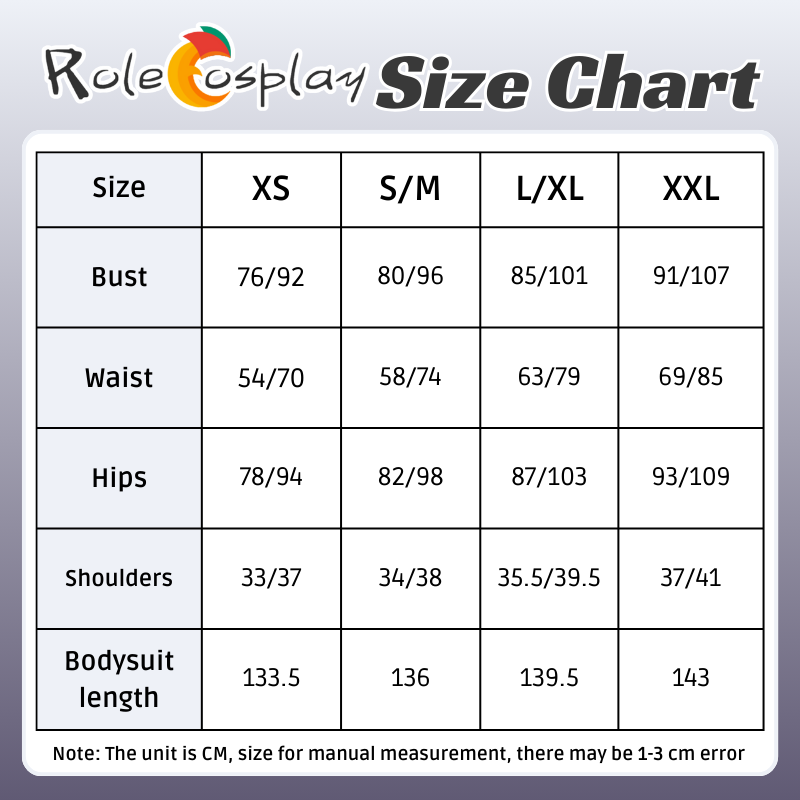 Rolecosplay LOL Kai'Sa Cosplay Costume size chart