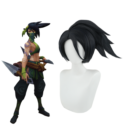 Rolecosplay LOL League of Legends Akali Black Cosplay Wig