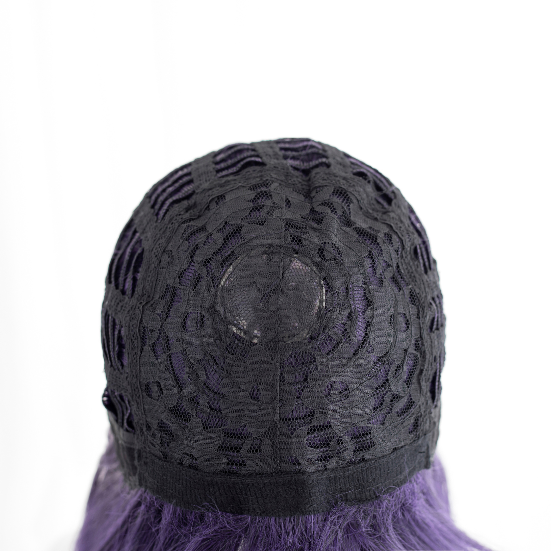 Black lace wig cap on a white background Rolecosplay LOL Yunara the Unbroken Faith Cosplay Wig
