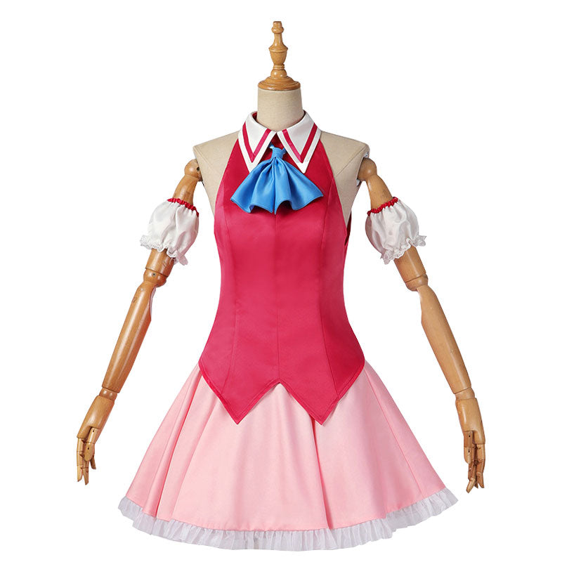 Ai Hoshino Oshi No Ko Cosplay Costume Red Dress Bunny Hairpin Performance Dress