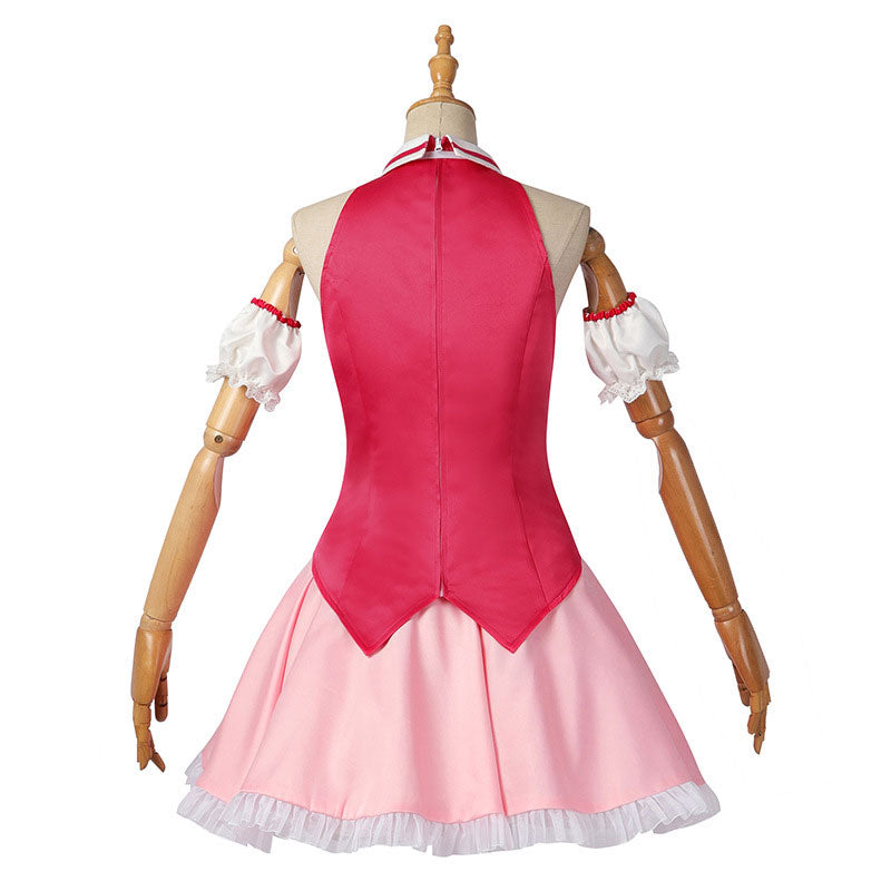 Ai Hoshino Oshi No Ko Cosplay Costume Red Dress Bunny Hairpin Performance Dress