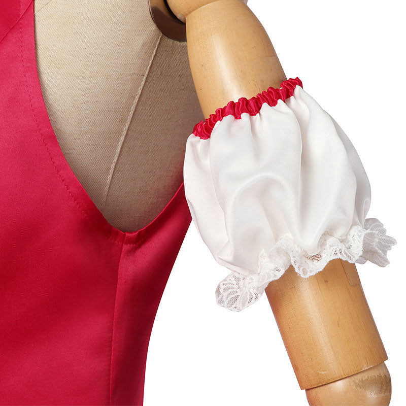 Ai Hoshino Oshi No Ko Cosplay Costume Red Dress Bunny Hairpin Performance Dress