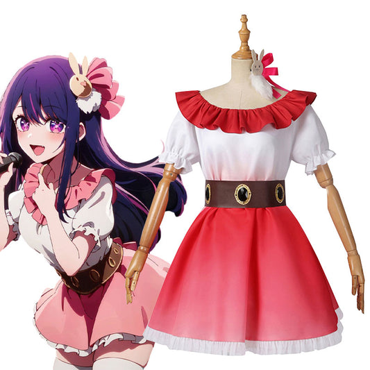 Ai Hoshino Oshi No Ko Cosplay Costume Stage Dresses for Singers Red Halloween Outfit