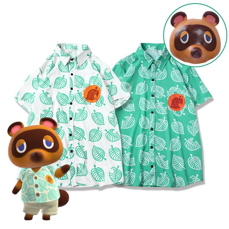 Animal Crossing Tom Nook Shirt T-shirt Cat Costume Hood Cosplay Costume