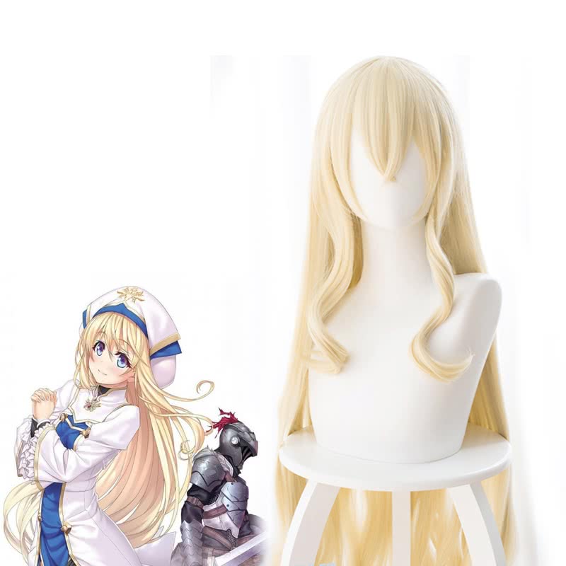 Anime Goblin Slayer Onna Shinkan Blonde 100cm Lang Cosplay wigs