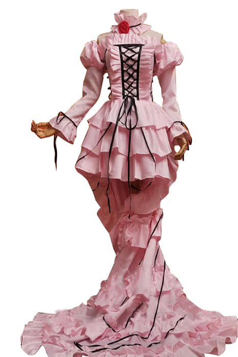 Chobits Chi Cute Pink Long Dress Cosplay Costumes