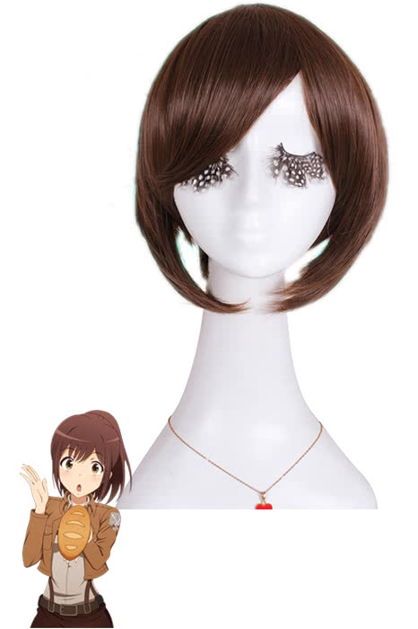 Attack On Titan Sasha Brown Blouse Clip On Ponytail Anime Cosplay Wigs