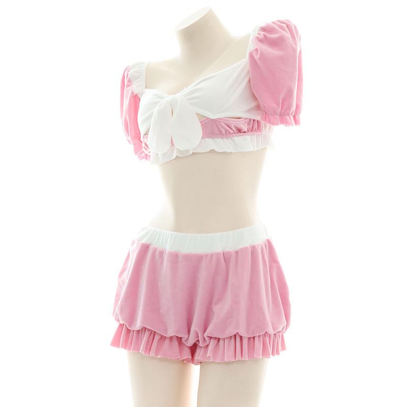Big Bow Pink Cute Pajama Cosplay Costume