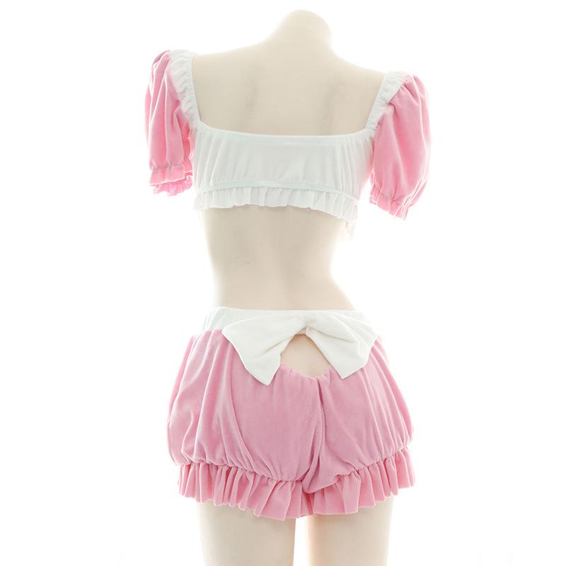 Big Bow Pink Cute Pajama Cosplay Costume