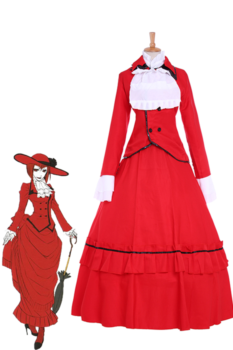 Black Butler Angelina Dulles "Madame Red" Cosplay Costumes
