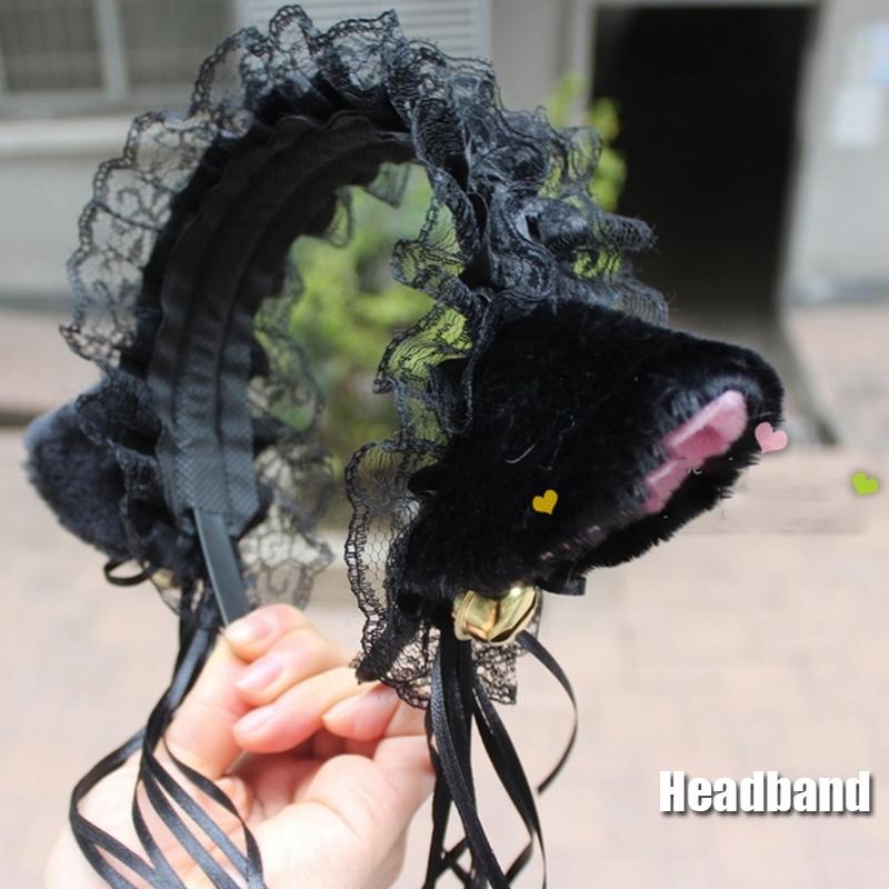 Black And White Cat Ears Tail Cat Claw Cos Props Headwear Cosplay