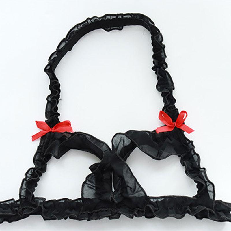 Black Lace Sexy Hollow Bikini Cosplay Costume