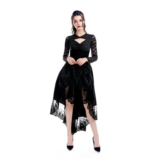 Black Sexy Gothic Victorian Dress Cosplay Costumes-1