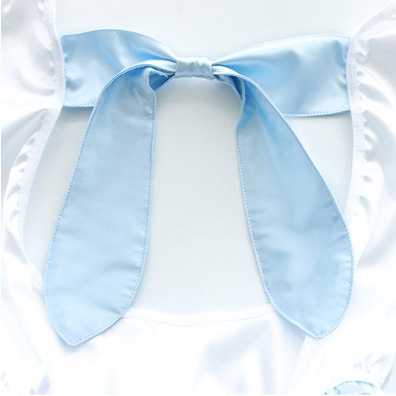 Blue Backless Bow-Knot Underwear Cosplay Costume