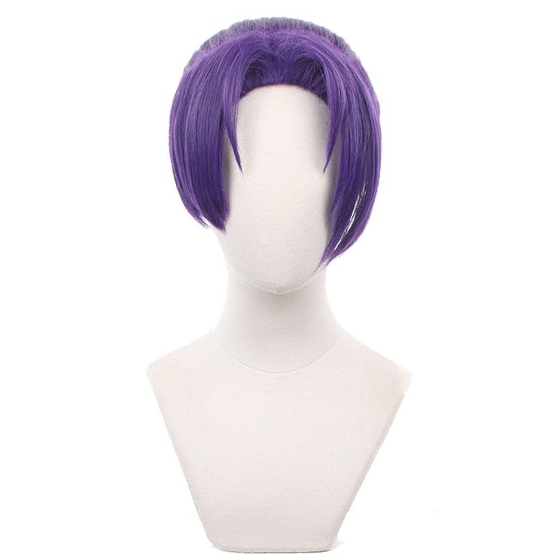 Blue Lock Reo Mikage Short Purple Ponytail Cosplay Wigs