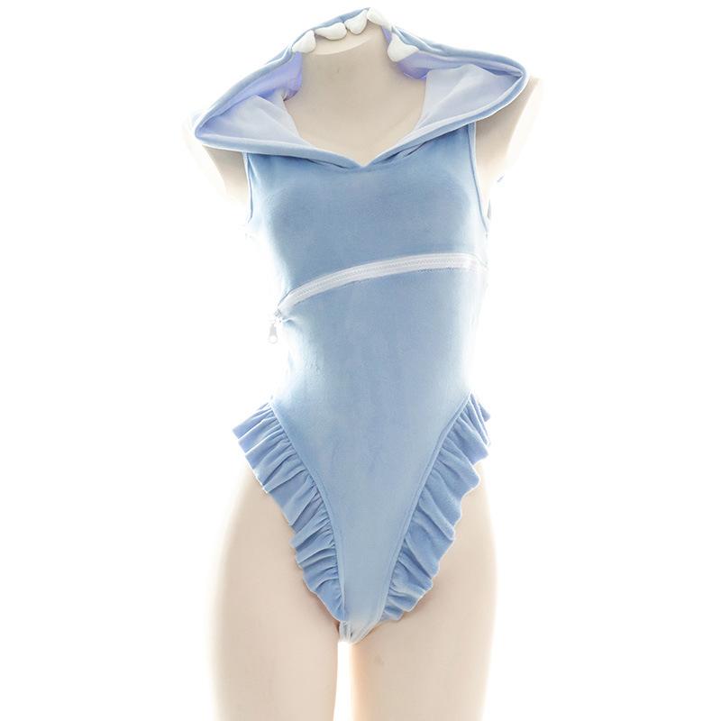 Blue Plush Shark One Piece Sweatshirt Cosplay Costume