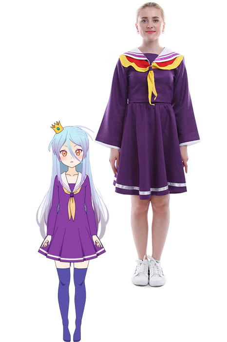 No Game NO Life Shiro Japanese Sailor Suit Cosplay Costumes