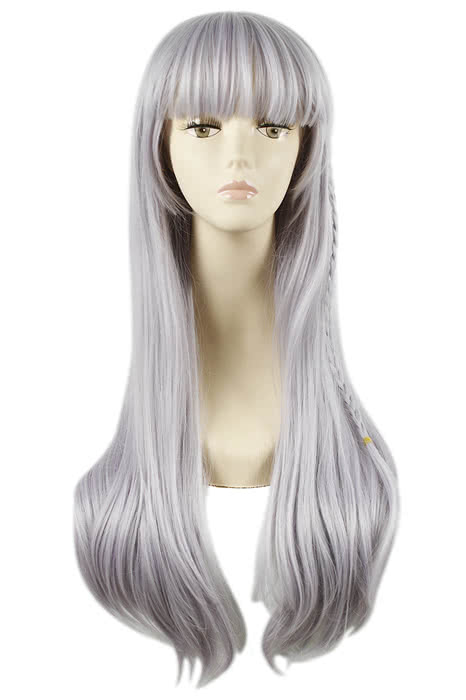 65cm Danganronpa Kirigiri Kyoko Silver Blue Purple Cosplay Wig