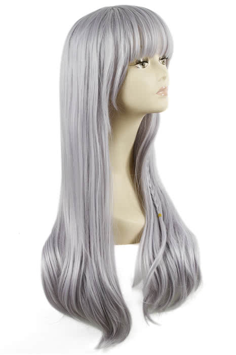 65cm Danganronpa Kirigiri Kyoko Silver Blue Purple Cosplay Wig