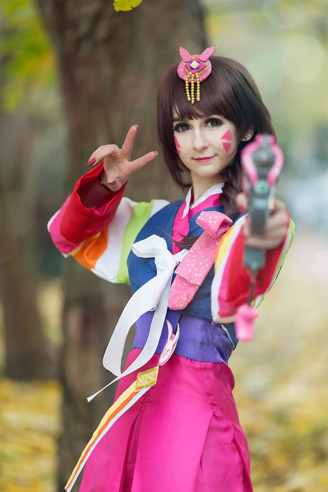 OW Game Overwatch D.Va DVA Hana Song Cosplay Wigs Long Hair Wigs
