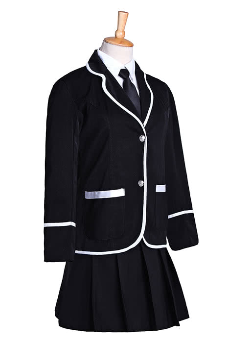 Black High School Girls Uniform Cosplay Costumes