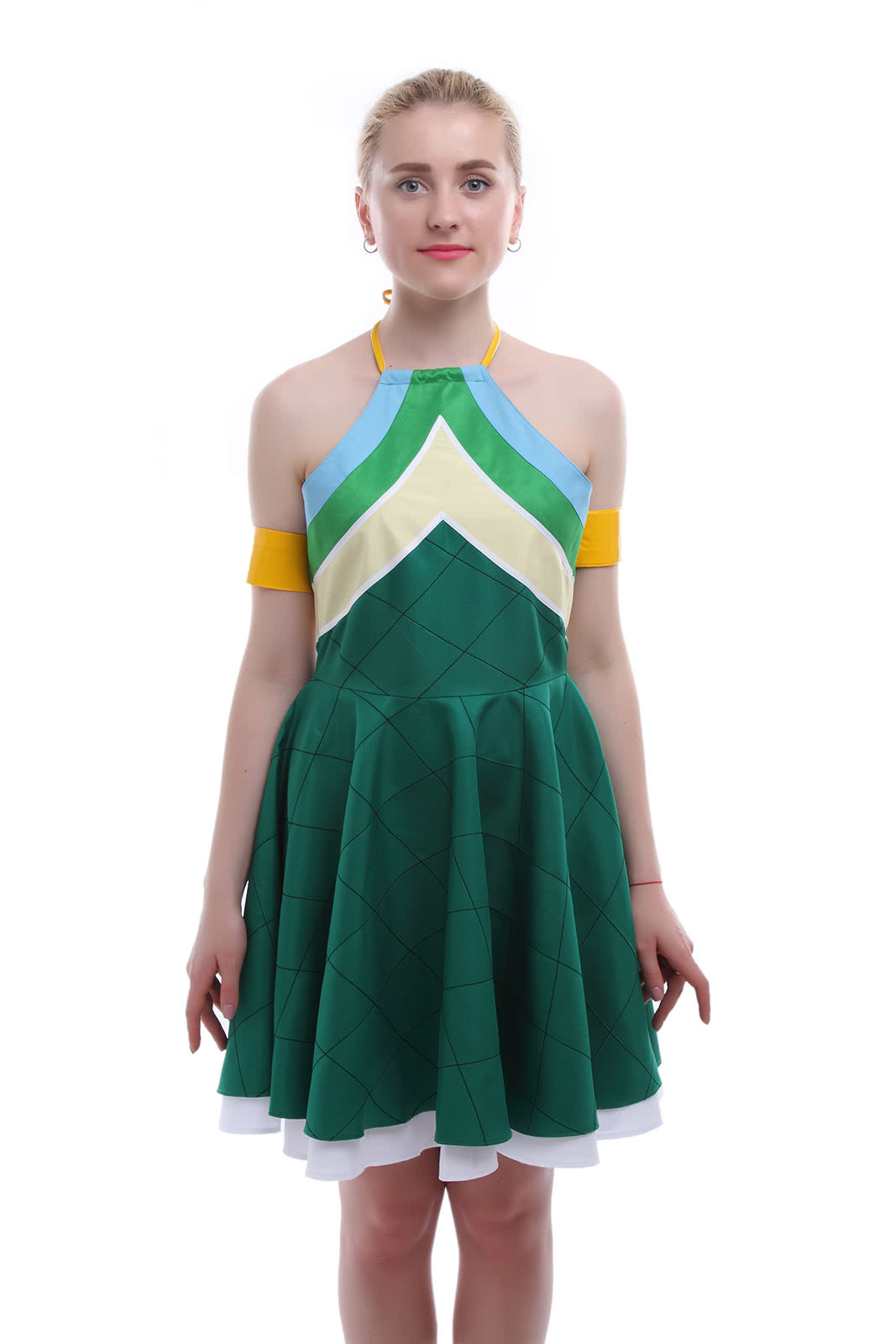 Vicwin-One Fairy Tail Wendy Marvell Green Dress Cosplay Costume Outfits