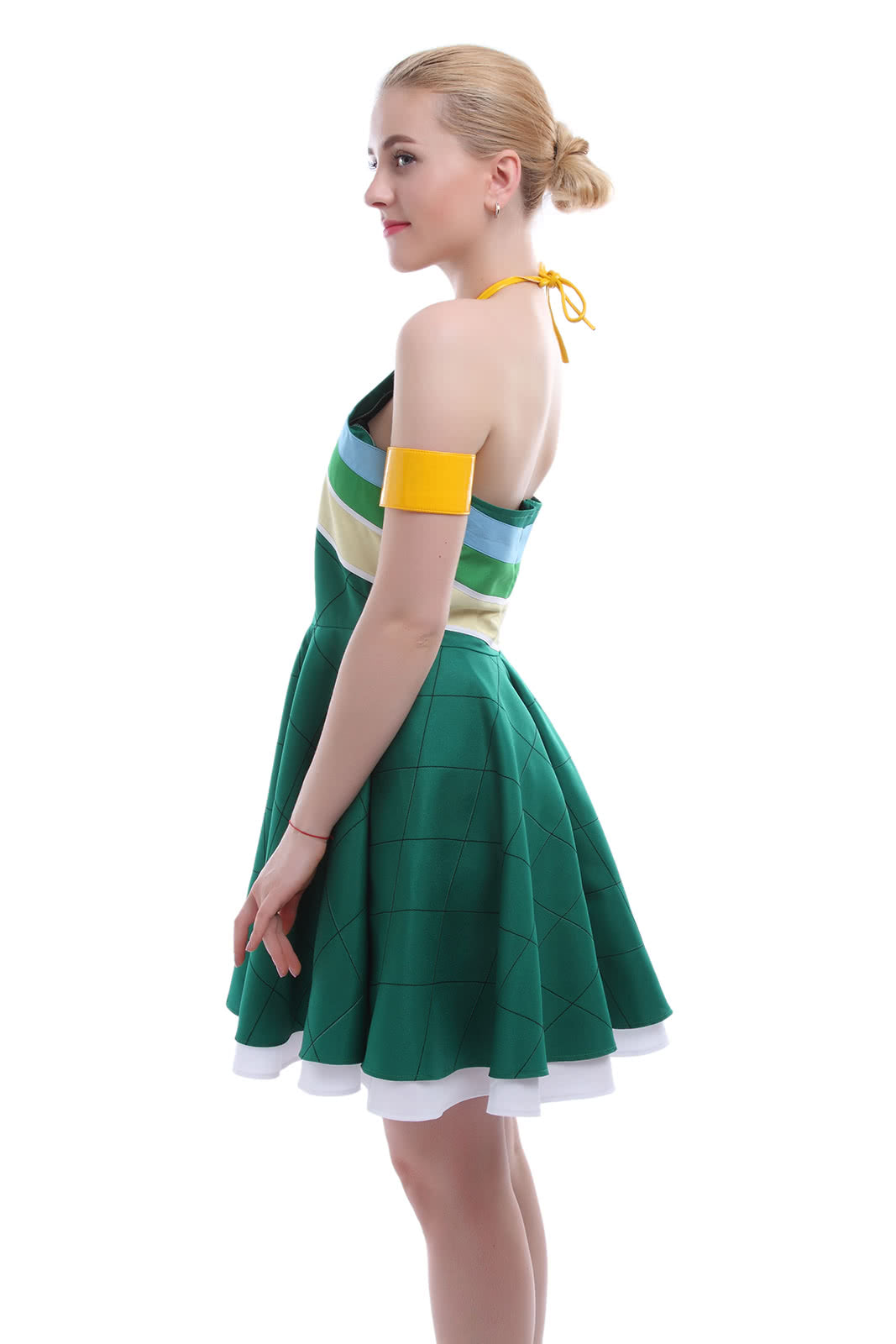 Vicwin-One Fairy Tail Wendy Marvell Green Dress Cosplay Costume Outfits