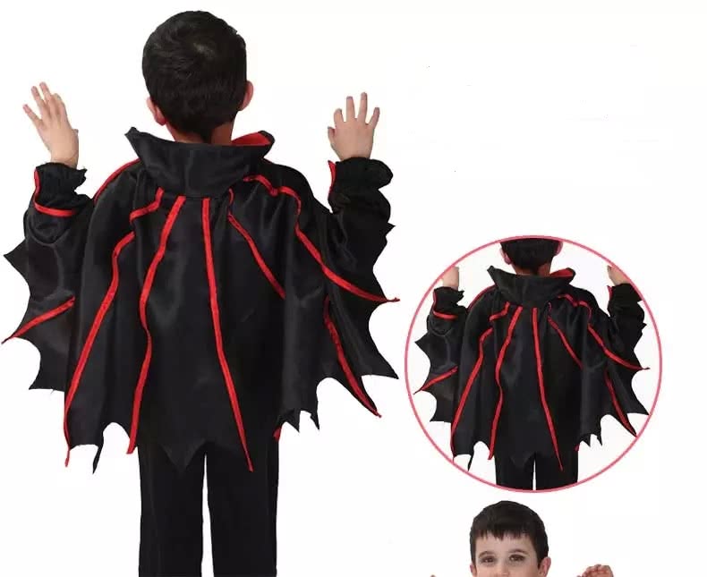 Handsome Black Children’s Halloween Party Costume Vampaire Batman Suit