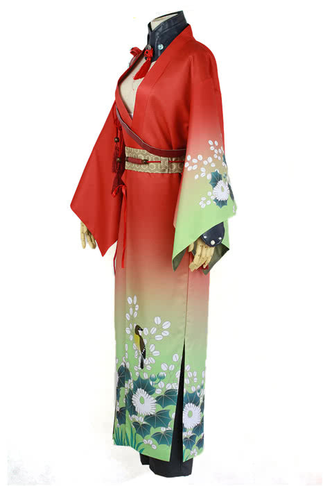 Dramatical Murder Koujaku Printing Vibration Sleeve Kimono Red Cosplay Costumes