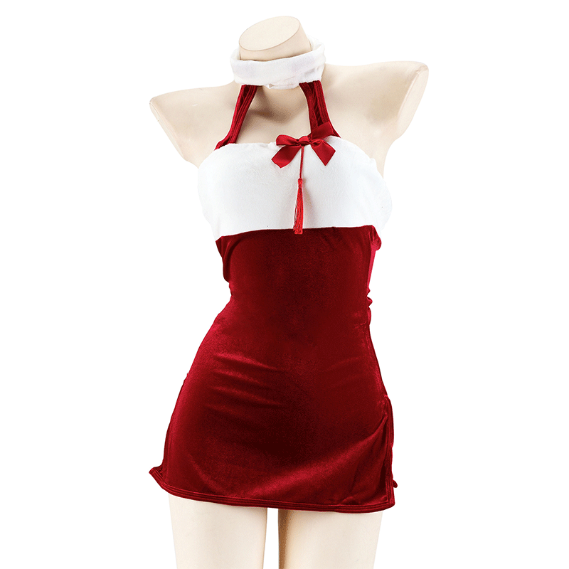 Christmas Long Bow  Sexy Dress Cosplay Costume