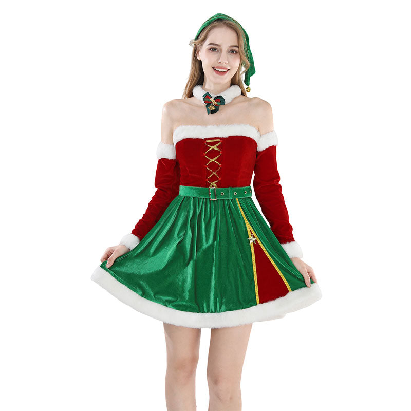 Christmas Costume Red and Green Christmas Dress
