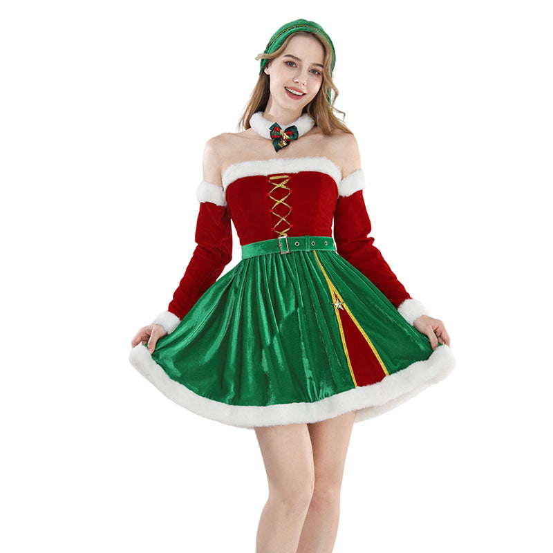 Christmas Costume Red and Green Christmas Dress