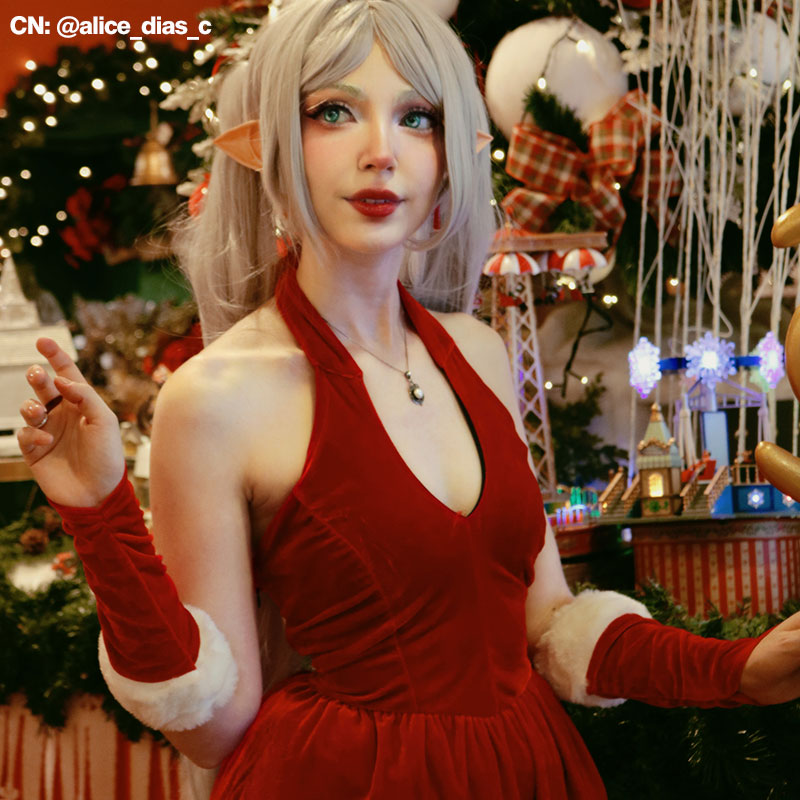 Christmas Dress Red Holiday Cosplay Outfit