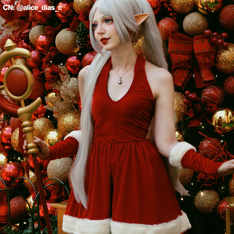 Christmas Dress Red Holiday Cosplay Outfit