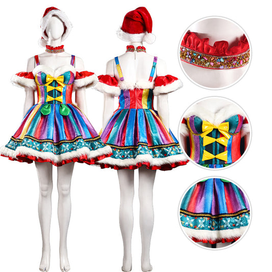 Christmas Rainbow Dress Cosplay Costume