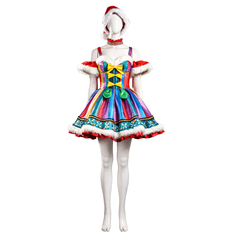 Christmas Rainbow Dress Cosplay Costume