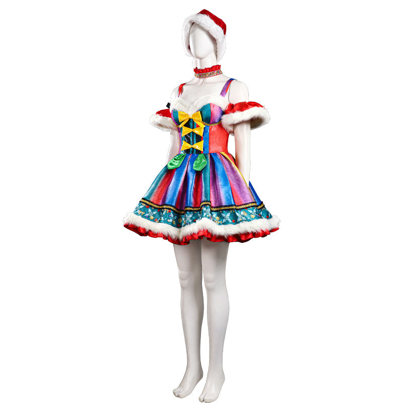 Christmas Rainbow Dress Cosplay Costume