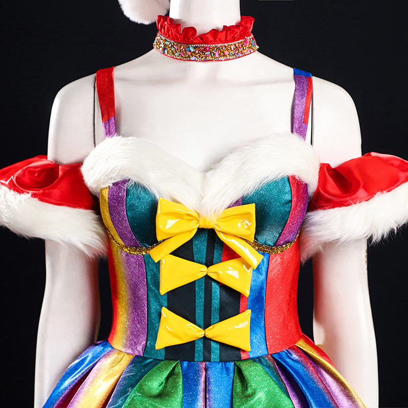 Christmas Rainbow Dress Cosplay Costume