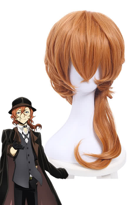 Bungou Stray Dogs Chuya Nakahara Short Orange Medium Wavy Cosplay Wigs