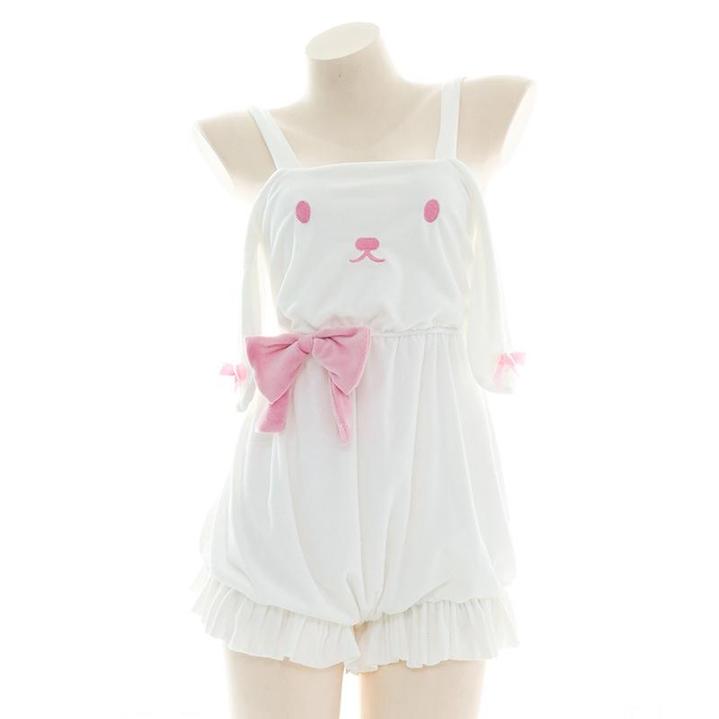 Crossover Backless Plush Rabbit Bodysuit Cosplay Costume