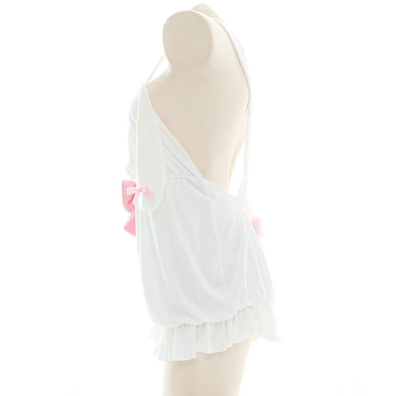 Crossover Backless Plush Rabbit Bodysuit Cosplay Costume
