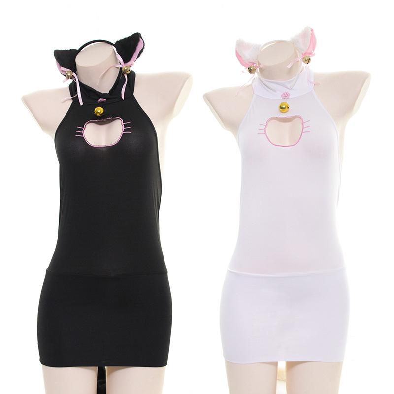 Cute Cat Hollow Pajamas 2 Colors Cosplay Costume