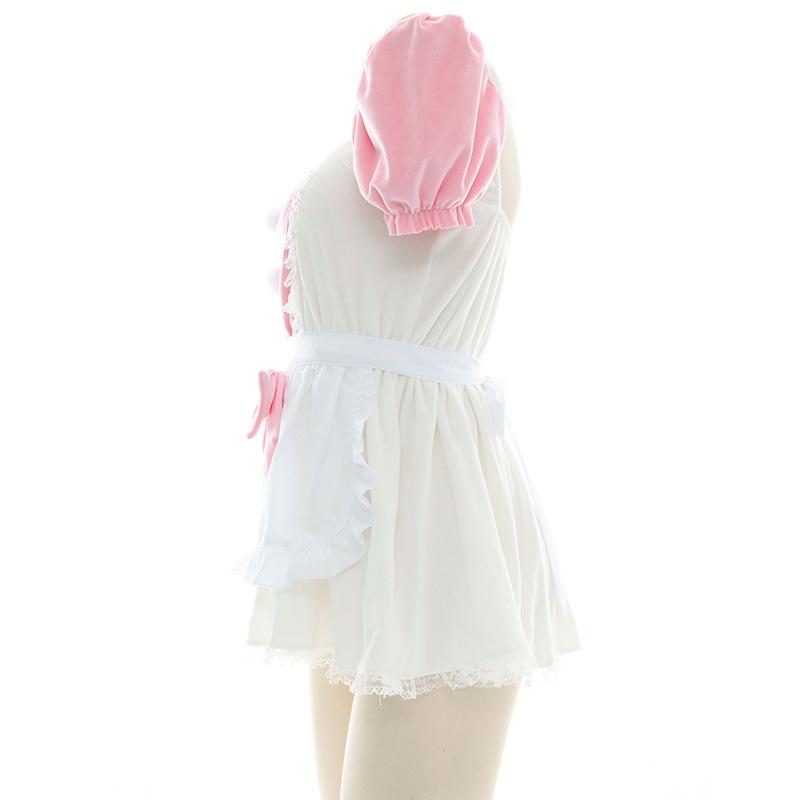 Cute Maid Pink Dress Cosplay Costume