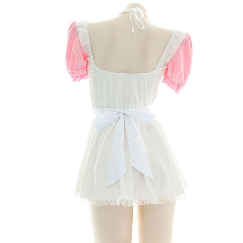 Cute Maid Pink Dress Cosplay Costume