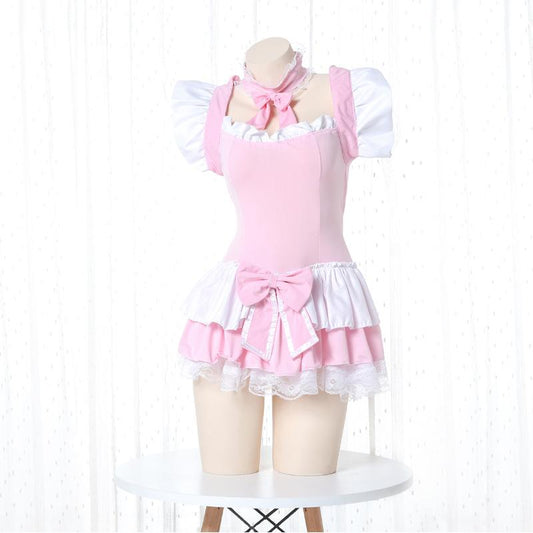 Cute Maid Pink Lingerie Cosplay Costume