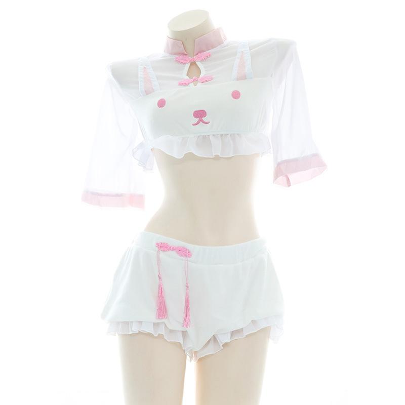 Cute Rabbit Cheongsam Pajama Cosplay Costume