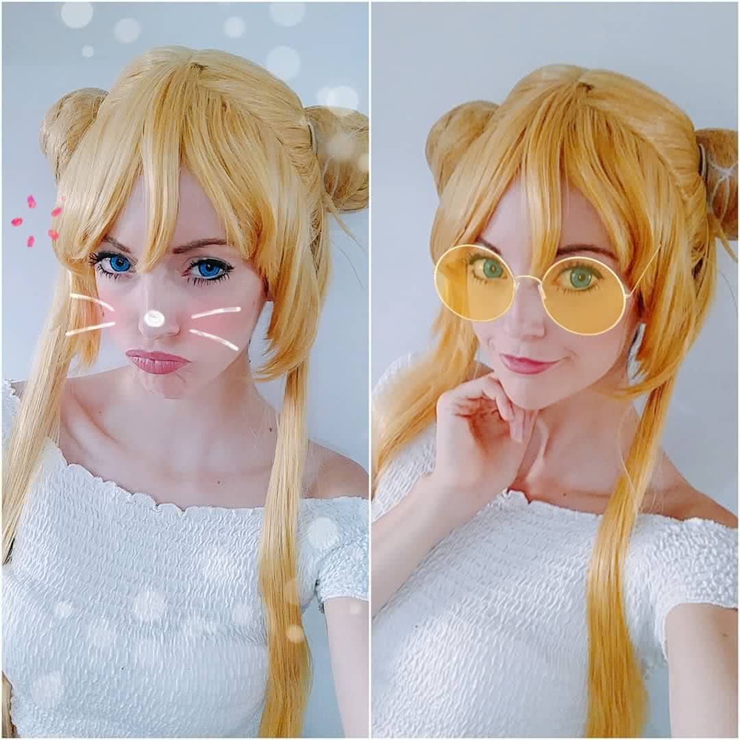 Sailor Moon Serena Tsukino 5 Version Sailor Long Golden Cosplay Wigs